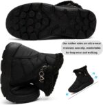 VTASQ Kids Snow Boots Boys Girls Fur Lined Warm Ankle Boots Outdoor Waterproof Winter Boots Non-Slip Cotton Shoe Slip On Walking Boots (Little Kid/Big Kid) - Image 3