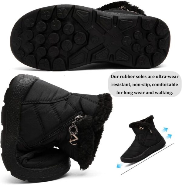 VTASQ Kids Snow Boots Boys Girls Fur Lined Warm Ankle Boots Outdoor Waterproof Winter Boots Non-Slip Cotton Shoe Slip On Walking Boots (Little Kid/Big Kid) - Image 3