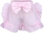 Agoky Baby Girls Bloomers Double Seersucker Ruffle Short Pants Summer Breathable Shorts Underpants