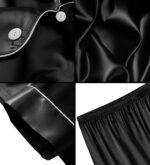 SWOMOG Kids Silk Pyjamas Girls Boys Short Sleeve Satin PJs Sets Button-Down Silky Nightwear Children Sleepwear Teens Age 4-16 - Image 5