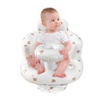 Inflatable Baby Seat for Babies 3-36 Months, Inflatable Baby Seat for Sitting Up, Blow Up Baby Floor Seat with Built in Air Pump，Baby Support Seat Shower Chair for Home (Bear Head with Tray)