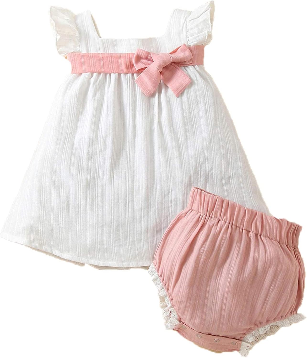 61M86DGpOL._AC_SL1500_.jpg Oyolan Infant Baby Girls Sleeveless Cotton Dress with Panty Bloomers Summer Birthday Party Outfits - Image 1