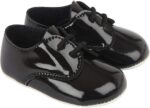 EARLY DAYS Baypods, B010 Lace up Gibson Style Pre Walker Baby Shoes Made in The Softest Faux Leather, Made in England