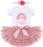 Cake Smash Outfit 1st Birthday Girl Rainbow Romper + Tutu Skirt + Headband 3pcs Set Two Year Old Girl Dress Photo Shoot Clothes - Image 2