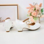 Girls White Dress Shoes Girls High Heeled Shoes Princess Shoes Primary School Students Single Shoes Children Leather Shoes Dress Shoes Boys' Loafers - Image 4