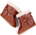 SRTUMEY Baby Girls Winter Snow Boots Kids Snow Boots Fully Faux Fur Lined Winter Snow Boots Ankle Boots Windproof Non Slip Kids Snow Boot Winter Baby Boys Girls Shoes Xmas Gifts Ideas - Image 2