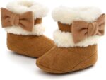 Petyoung Baby Winter Warm Fleece Bootie, Newborn Non-Slip Soft Sole Winter Shoes Bowknot Prewalker Boots for Girls 0-18 Months - Image 8