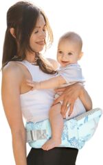 YooxArmor Baby Hip Carrier, Hip Carrier for Baby with Adjustable Waistband Support, Baby Carrier with Hip Seat for Newborn to Toddler Up to 66 Lbs, Baby Holder Carrier with Various Pockets for Dad Mom