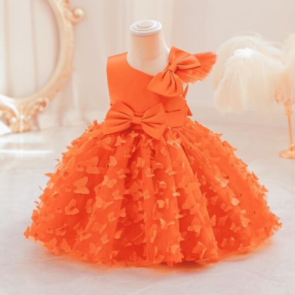 Baby Girl Birthday Party Cake Smash Dress Toddlers Christening Wedding Bridesmaid Flower Girl Dresses Little Princess Adorable Sweet 3D Butterfly Bowknot Tulle Pageant Prom Gown - Image 3
