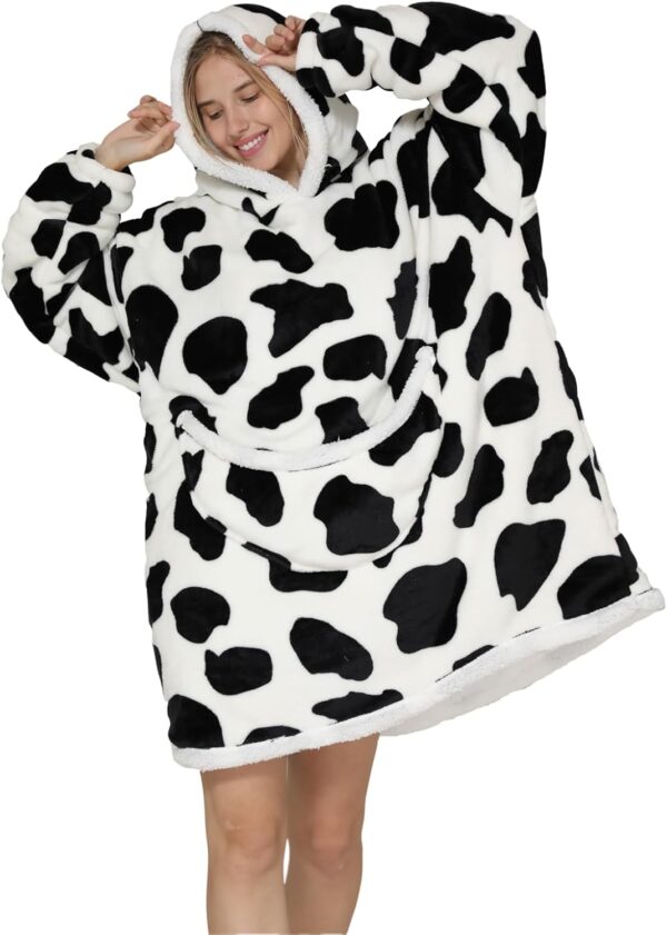 Shamdon Home Collection Oversized Blanket Hoodie,Sherpa FLeece Wearable Blanket Hoodie for Women Men,Soft and Warm Hooded Sweatshirt Adults with Giant Pocket Teenager,One Size Fits All - Image 2