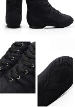 Kids Jazz Boots Split Sole Girls Dance Shoes with Laces Canvas Solid Color Slip On Boys Trainers High Top Soft Sole Breathable Ballet Dancing Sneakers - Image 3