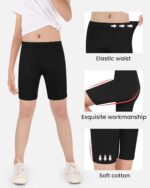 Auranso Girls Cycling Shorts 5-12 Years PE Dance Short Leggings Kids Summer Over Knee Half Length Cycle Shorts 3 Pack - Image 3