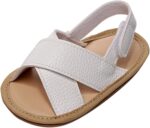 Kids Leather Soft Sandals Flat Water Wide Shoes With Adjusted Strap Baby Boys Girls Barefoot Summer Casual Walking Shoes