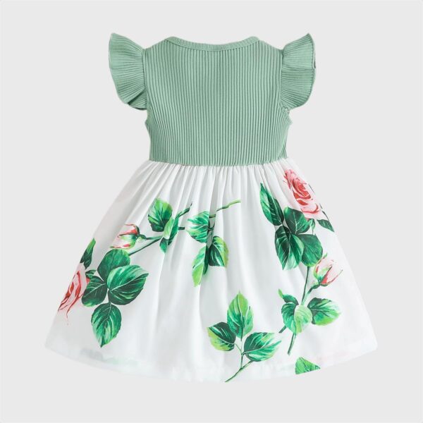 Similotey Toddler Baby Girl Summer Dress Floral Design Ruffle Dress for Baby Girls Sundress Outfits - Image 6