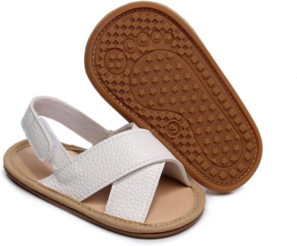 Kids Leather Soft Sandals Flat Water Wide Shoes With Adjusted Strap Baby Boys Girls Barefoot Summer Casual Walking Shoes - Image 4