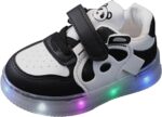 SRTUMEY Kids Shoes Girls Toddler LED Walking Sneaker Light up Shoes for Boys Girls Christmas Birthday Gifts for Kids Baby Adjustable-Strap Athletic Sport Shoes