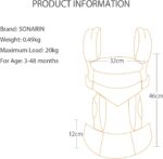 SONARIN 3-in-1 Breathable Baby Carrier,Multi-Function Lightweight Baby Wrap Carrier Ergonomic Child Carrier Backpack,Front and Back Carry for Newborn and Toddler 3-48 Months(Green) - Image 7