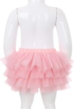 RUNQHUI Little Girls Ruffle Layered Tulle Bloomers Elastic Waistband Bowknot Tutu Skirts for Birthday Party - Image 4