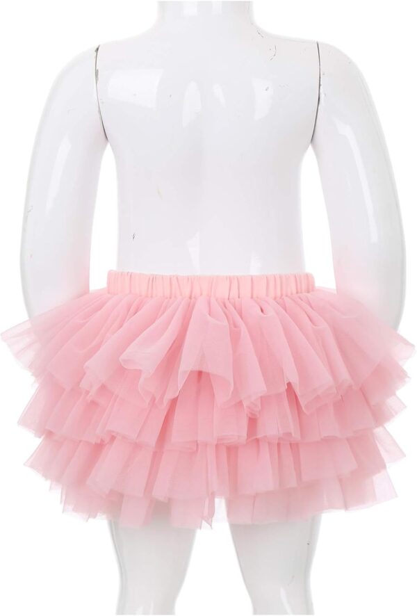 RUNQHUI Little Girls Ruffle Layered Tulle Bloomers Elastic Waistband Bowknot Tutu Skirts for Birthday Party - Image 4