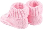 LACOFIA 2 Pairs Newborn Knitted Booties Soft Baby Boys Girls Bootees 0-3 Months - Image 5
