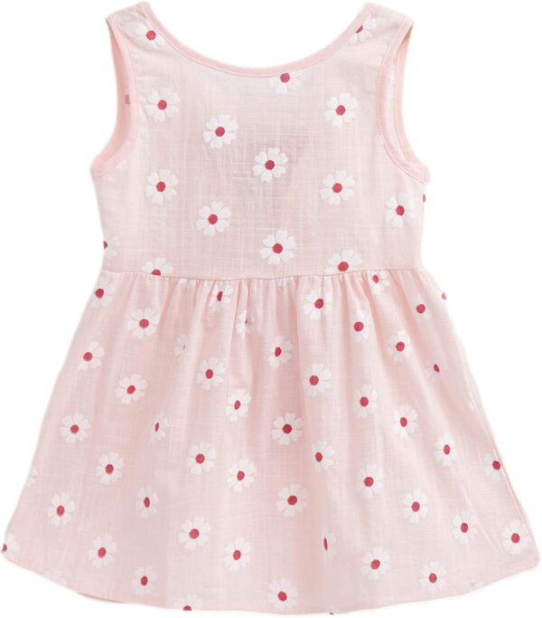 amropi Baby Girl's Flower Printed Dress Sleeveless Cotton A-Line Summer Dresses for 0-5 Years - Image 4