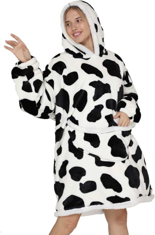 Shamdon Home Collection Oversized Blanket Hoodie,Sherpa FLeece Wearable Blanket Hoodie for Women Men,Soft and Warm Hooded Sweatshirt Adults with Giant Pocket Teenager,One Size Fits All - Image 4