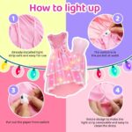 Light up Girls' Sequin Dresses, Sleeveless Princess Flower Dress with Headband for Girls Aged 3 to 12 Year Old, Summer Dress for Party, Prom, Birthday, School - Image 7