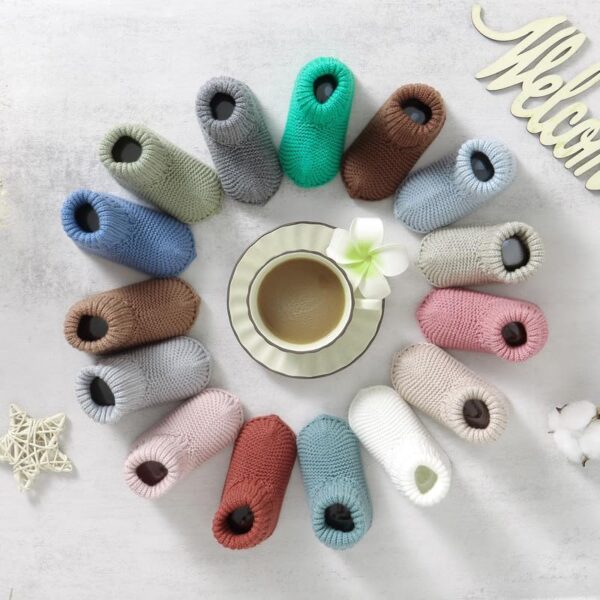 LAWKUL Baby Booties Newborn Babe First Walkers Non-Slip Stay On Boots Crib Shoes Sock Warm Knit Booties for Infant - Image 6