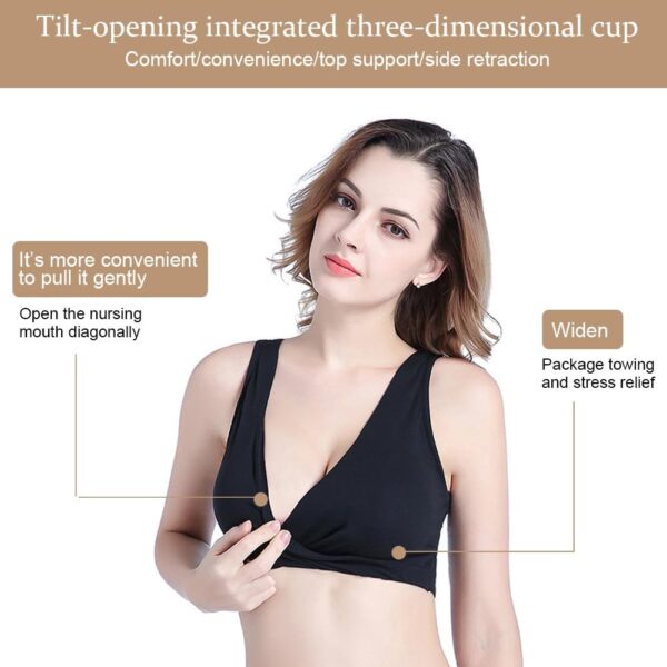AUYAO Maternity Nursing Bras, 3 Pcs Nursing Sleep Bras, Wirefree Maternity Breastfeeding Bras, Comfortable Wireless Bra Night Sleep Top, Sleep Nursing Bras for Breastfeeding and Sleeping - Image 2