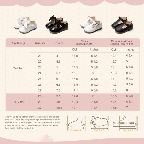 CENCIRILY Toddler Little Girl Mary Jane School Shoes Soft Anti-Slip Sole Hook and Loop Wedding Dress Flat - Image 6