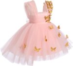 Toddlers Flower Girls Dress Kids Baby A-line Butterflies Decorate Sleeveless Tutu Dress for Princess Party Wedding Birthday Bridesmaid - Image 2
