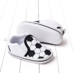 Trainers Baby 19 Spring and Summer Kids Baby Toddler Shoes Boys and Girls Casual Shoes Flat Base Lightweight Slip On Comfortable Football Print Shoes Women Black Trainers, black, 20 EU - Image 5