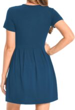 Bearsland Women’s Short Sleeve V-Neck Maternity Nursing Dress for Breastfeeding with Pocket - Image 5
