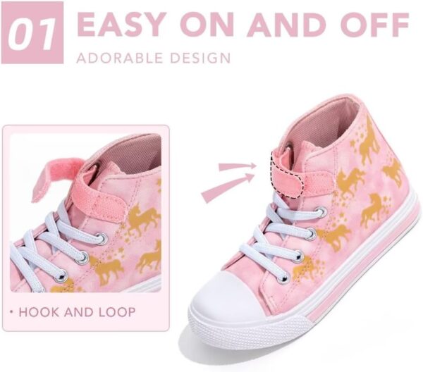 Boys Girls Trainers Kids High-Top Flashing Canvas Shoes Unisex Child Light Up Lightweight Casual Shoes - Image 2