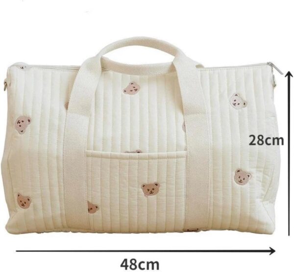 Maternity Labour Hospital Essentials Bag - Multi-Purpose Baby Changing & Pram Bag - Neutral Teddy Bear Print, Gender Neutral - Image 6
