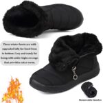 VTASQ Kids Snow Boots Boys Girls Fur Lined Warm Ankle Boots Outdoor Waterproof Winter Boots Non-Slip Cotton Shoe Slip On Walking Boots (Little Kid/Big Kid) - Image 4