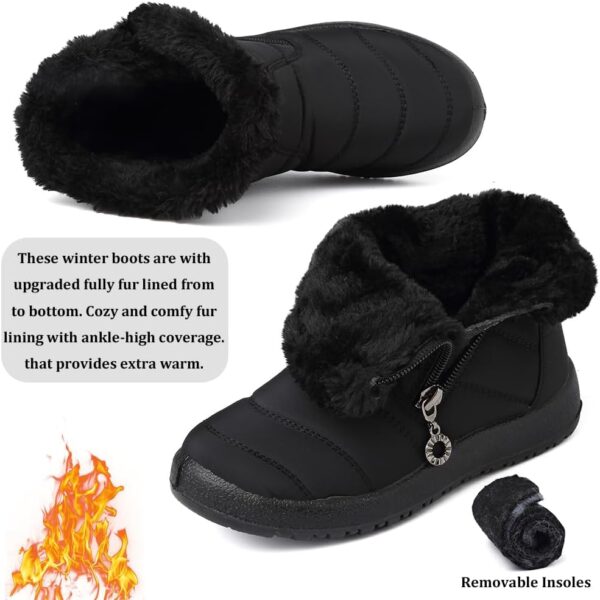 VTASQ Kids Snow Boots Boys Girls Fur Lined Warm Ankle Boots Outdoor Waterproof Winter Boots Non-Slip Cotton Shoe Slip On Walking Boots (Little Kid/Big Kid) - Image 4