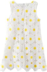 Mud Kingdom Little Girls Sleeveless Floral Sundress Lace Zipper Round Neck Elegant Tank Dress 2-10 Years - Image 2
