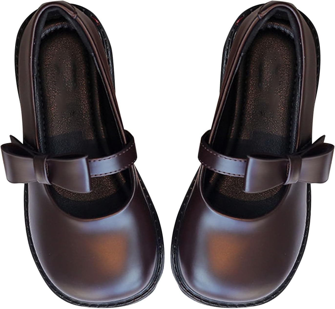 61SOylxvtL._AC_SL1500_.jpg Girls Black School Shoes Size 2 Spring and Autumn New Solid Rubber Soft Sole Anti Slip and Girls' Princess Shoes Leather Shoes Girls School Shoes Size 1.5 UK - Image 1