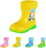 SRTUMEY Clearance Kids Baby Warm Wellies Cute Print Waterproof Rain Boots Toddler Boys Girls Winter Fleece Lined Boots Non Slip Thermal Wellington Boots - Image 7