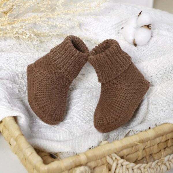 LAWKUL Baby Booties Newborn Babe First Walkers Non-Slip Stay On Boots Crib Shoes Sock Warm Knit Booties for Infant - Image 6