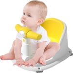 Baby Bath Seat, Washable Baby Shower Seat with Suction Cup, Backrest Support, Seat Bath Seat, Washable Bath Chair for and Girls, Baby Shower Seat for Babies from 6 Months