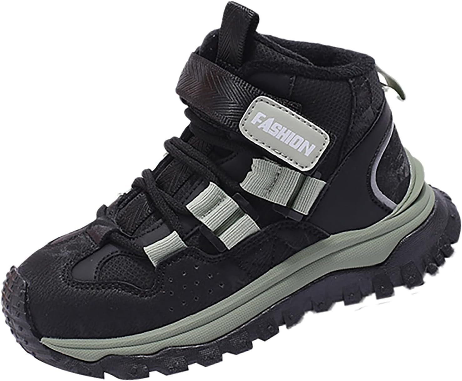 61TB05yCE-L._AC_SL1500_.jpg High Top Sneaker Shoes Big Kids Fashion Stylish Athletic Running Sports Shoes Anti Slip Casual Sneakers with Strap Extra Wide Toddler Shoes Boys Baby Boy Walking Shoes 12 18 Months - Image 1