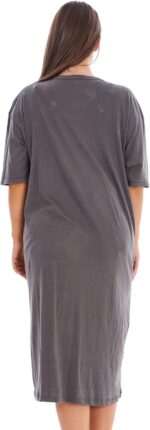 Ladies Maternity Nightdress 100% Cotton Printed Motif Breastfeeding Button Labor - Image 6