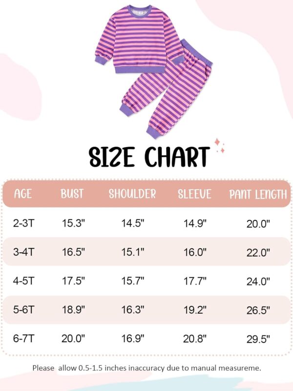ESHOO Toddler Girls Clothes Set Stripe Knitted Pullover Sweatshirts Top Pants with 2 Pockets Kids Fall Winter Casual Outfits 2-7 Years - Image 6
