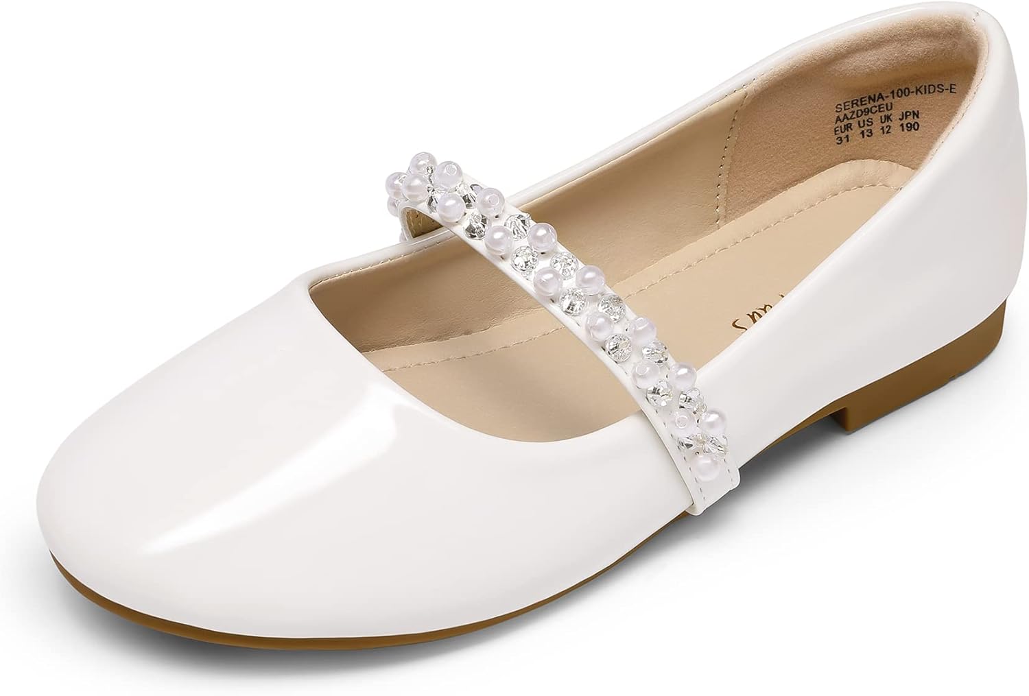 61TtH-ah8PL._AC_SL1500_.jpg DREAM PAIRS Girls Flower Girl Dress Shoes Sparkling and Comfortable Flat Shoes for Girls to Slip On Wedding Party - Image 1