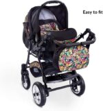 GaGaDumi Urbano 3 in 1 pram Stroller with car seat Complete Set Including Baby seat Buggy Diaper Bag rain Protection Mosquito net Solid Full Tires Gray - Image 4