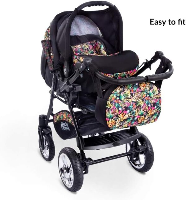 GaGaDumi Urbano 3 in 1 pram Stroller with car seat Complete Set Including Baby seat Buggy Diaper Bag rain Protection Mosquito net Solid Full Tires Gray - Image 4