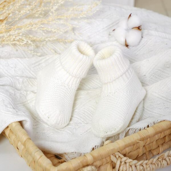 LAWKUL Baby Booties Newborn Babe First Walkers Non-Slip Stay On Boots Crib Shoes Sock Warm Knit Booties for Infant - Image 4
