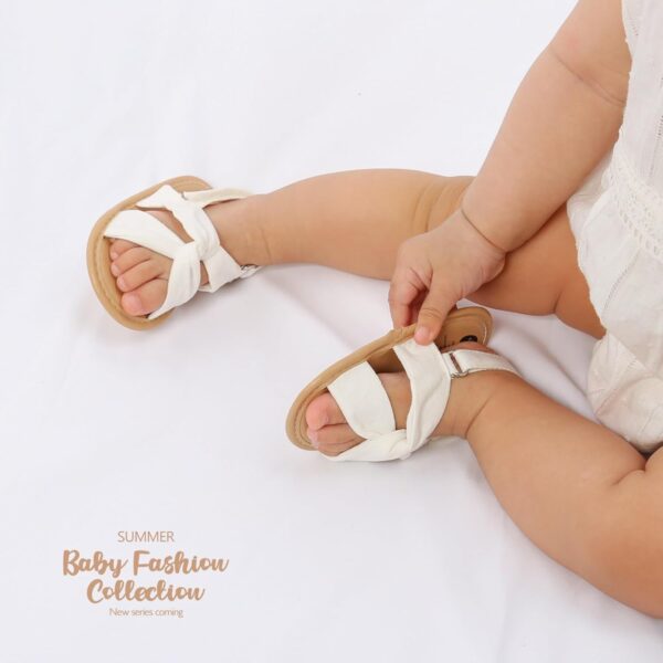 Baby Girls Sandals Summer Cotton Sandals and Walking Shoes Open Toe Sandals - Image 3
